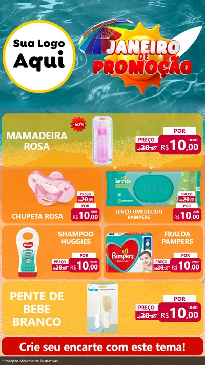 Modelo de TV para TV Vertical com o tema Janeiro de Promoção para Bebês