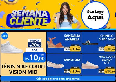 Modelo de Encarte para Encarte A4 Horizontal com o tema Semana do Cliente para Calçados