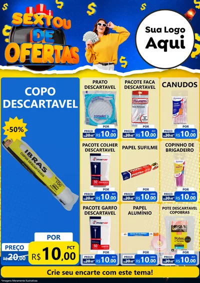 Modelo de Encarte para Encarte A4 Vertical com o tema Sextou de Ofertas para Embalagens