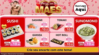 Modelo de TV para TV Horizontal com o tema Especial Dia Das Mães para Comida japonesa