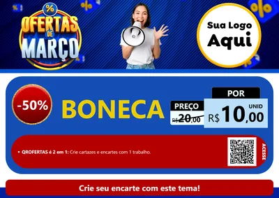 Modelo de Cartaz para Cartaz A4 Horizontal com o tema Ofertas de Março para Brinquedos