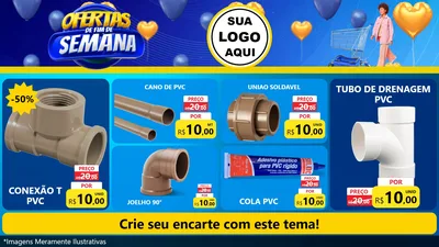 Modelo de TV para TV Horizontal com o tema Ofertas de Fim de Semana para Tubos e conexões