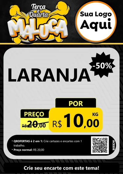 Modelo de Cartaz para Cartaz A4 Vertical com o tema Terça e Quarta Maluca para Hortifrúti