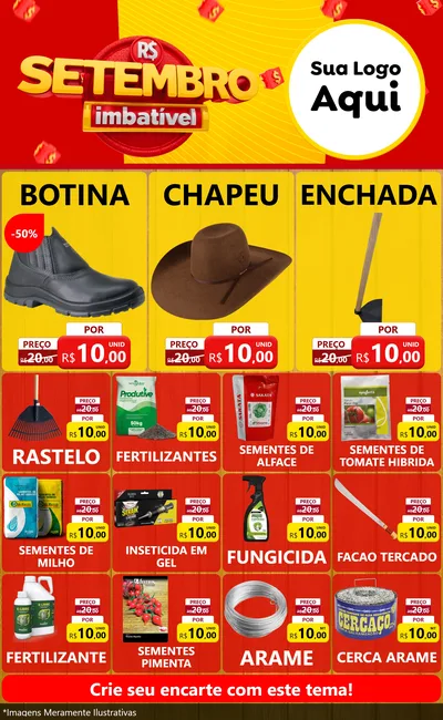 Modelo de Encarte para Encarte Grande com o tema Setembro Imbatível para Agropecuária