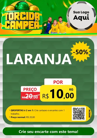 Modelo de Cartaz para Cartaz A4 Vertical com o tema Torcida Campeã - Copa para Hortifrúti