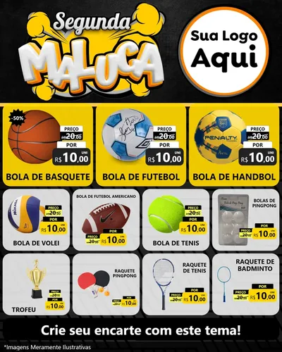 Modelo de Rede Social para Feed Instagram com o tema Segunda Maluca para Artigos Esportivos