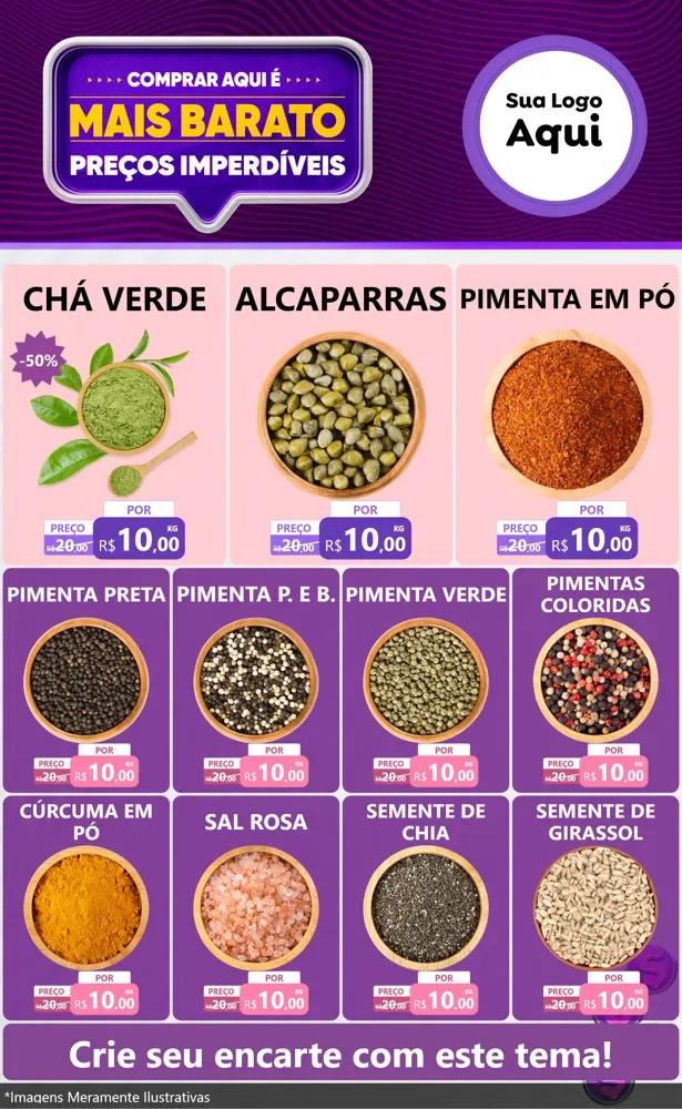 Modelo de Encarte para Encarte Grande com o tema Mais Barato para Produtos Naturais