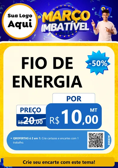 Modelo de Cartaz para Cartaz A4 Vertical com o tema Março Imbatível para Materiais Elétricos