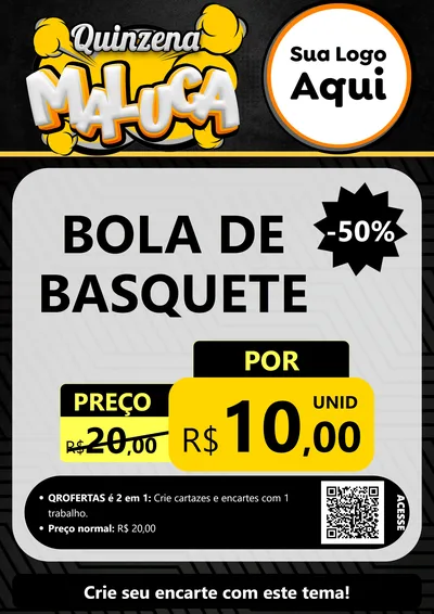Modelo de Cartaz para Cartaz A4 Vertical com o tema Quinzena Maluca para Artigos Esportivos