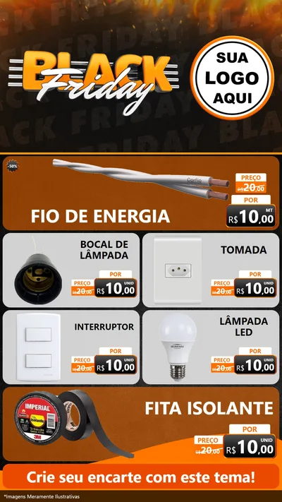 Modelo de TV para TV Vertical com o tema Black Friday para Materiais Elétricos