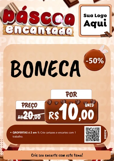 Modelo de Cartaz para Cartaz A4 Vertical com o tema Páscoa Encantada para Brinquedos