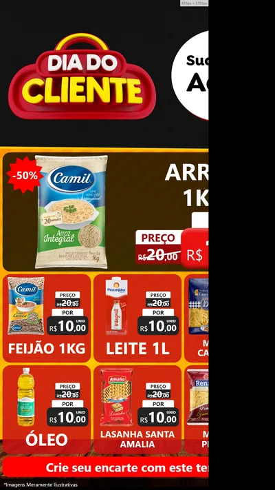 Modelo de Rede Social para Stories com o tema Dia do Cliente para Supermercado