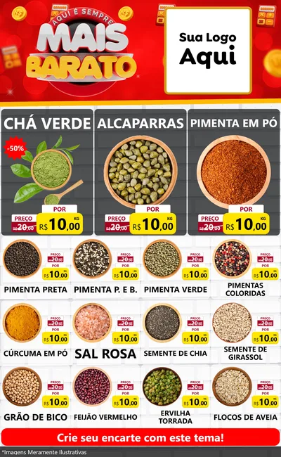 Modelo de Encarte para Encarte Grande com o tema Mais Barato para Produtos Naturais