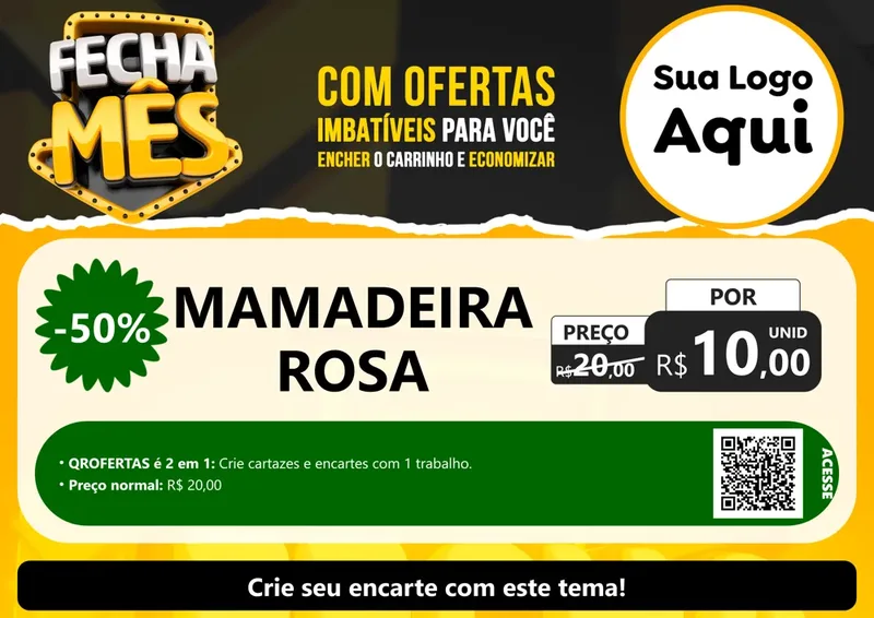 Modelo de Cartaz para Cartaz A4 Horizontal com o tema Fecha Mês para Bebês