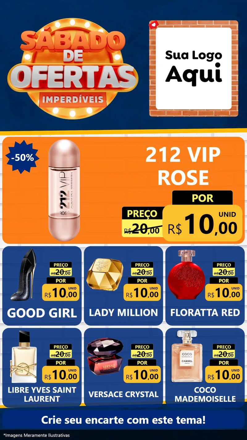 Modelo de Rede Social para Stories com o tema Sábado de Ofertas Imperdíveis para Perfumes