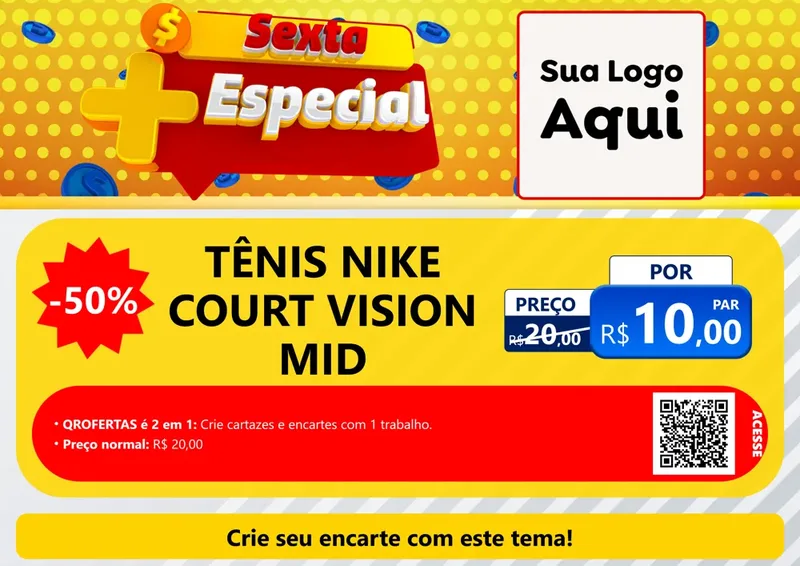 Modelo de Cartaz para Cartaz A4 Horizontal com o tema Sexta Mais Especial para Calçados