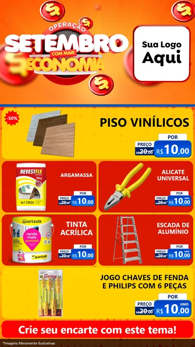 Modelo de TV para TV Vertical com o tema Operação Setembro Com Muita Economia para Material para Construção