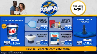 Modelo de TV para TV Horizontal com o tema Ofertas Imperdíveis Mês Do Papai para Produtos para Piscina