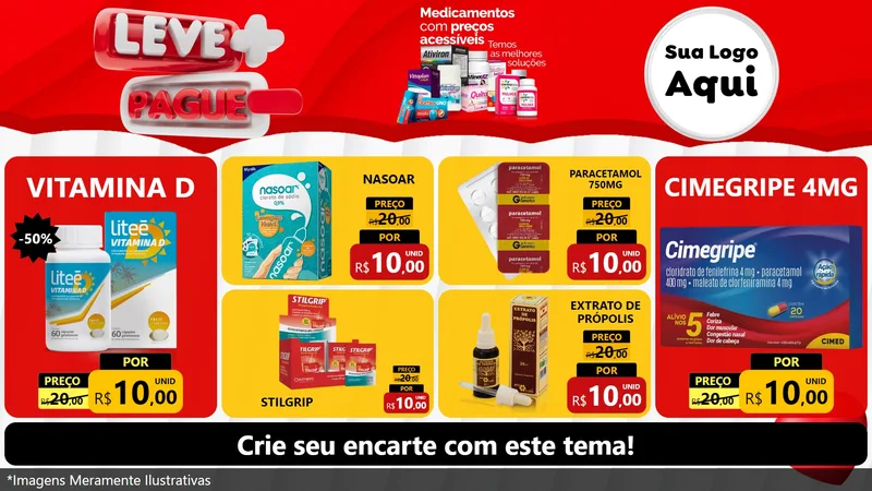 Modelo de TV para TV Horizontal com o tema Leve Mais Pague Menos para Farmácia