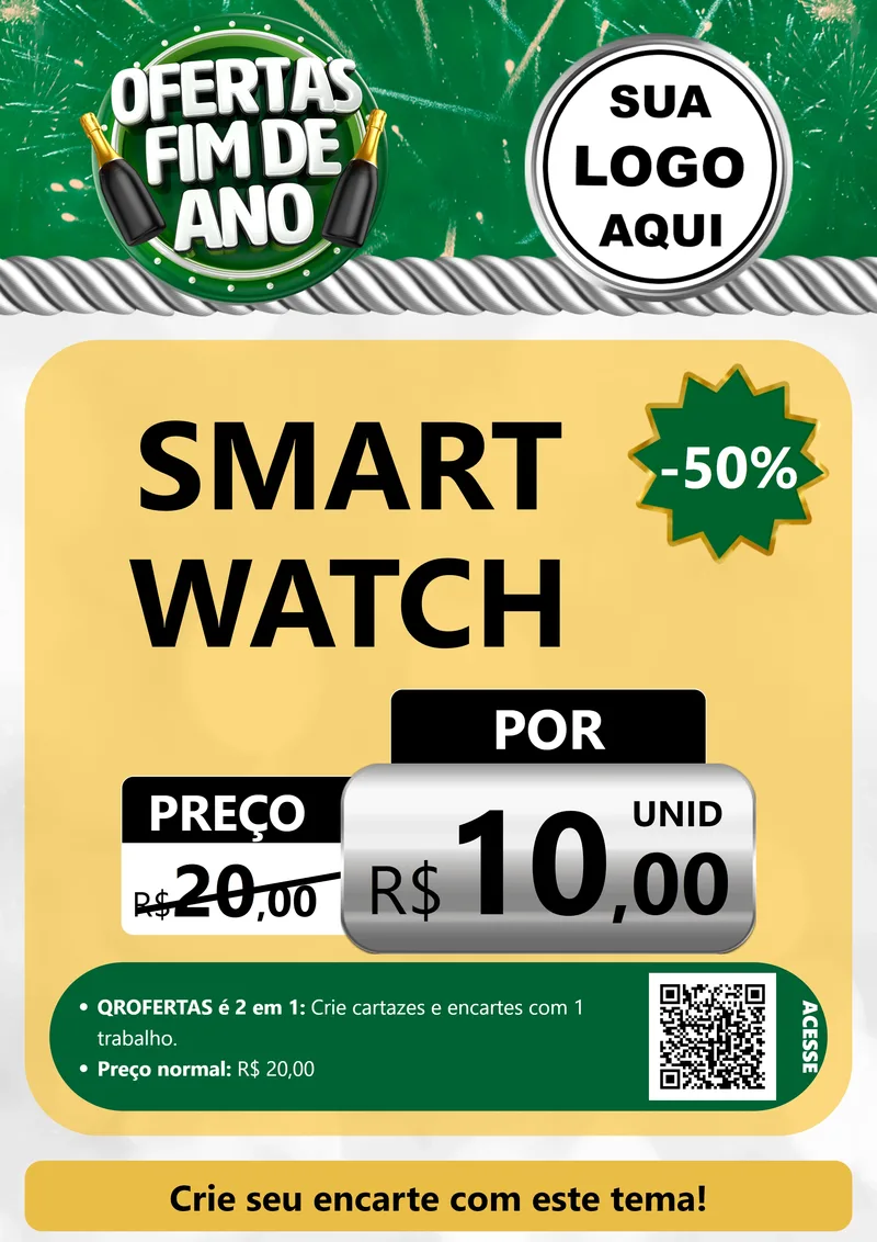 Modelo de Cartaz para Cartaz A4 Vertical com o tema Ofertas Fim de Ano para Informática