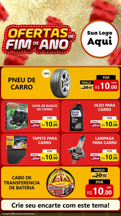 Modelo de TV para TV Vertical com o tema Ofertas de Fim de Ano para Auto peças