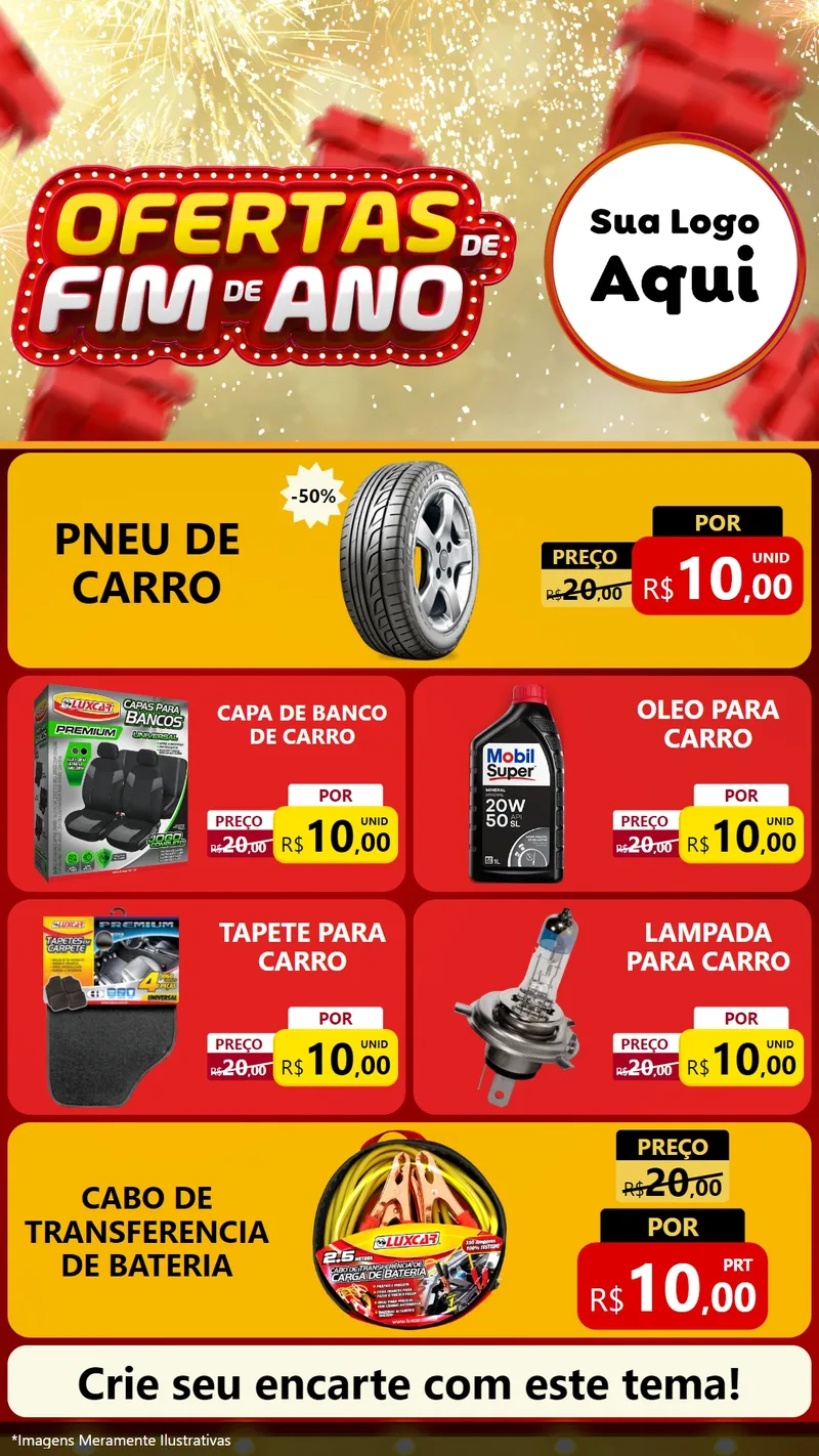 Modelo de TV para TV Vertical com o tema Ofertas de Fim de Ano para Auto peças