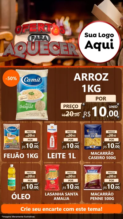 Modelo de Rede Social para Stories com o tema Ofertas Para Aquecer para Supermercado