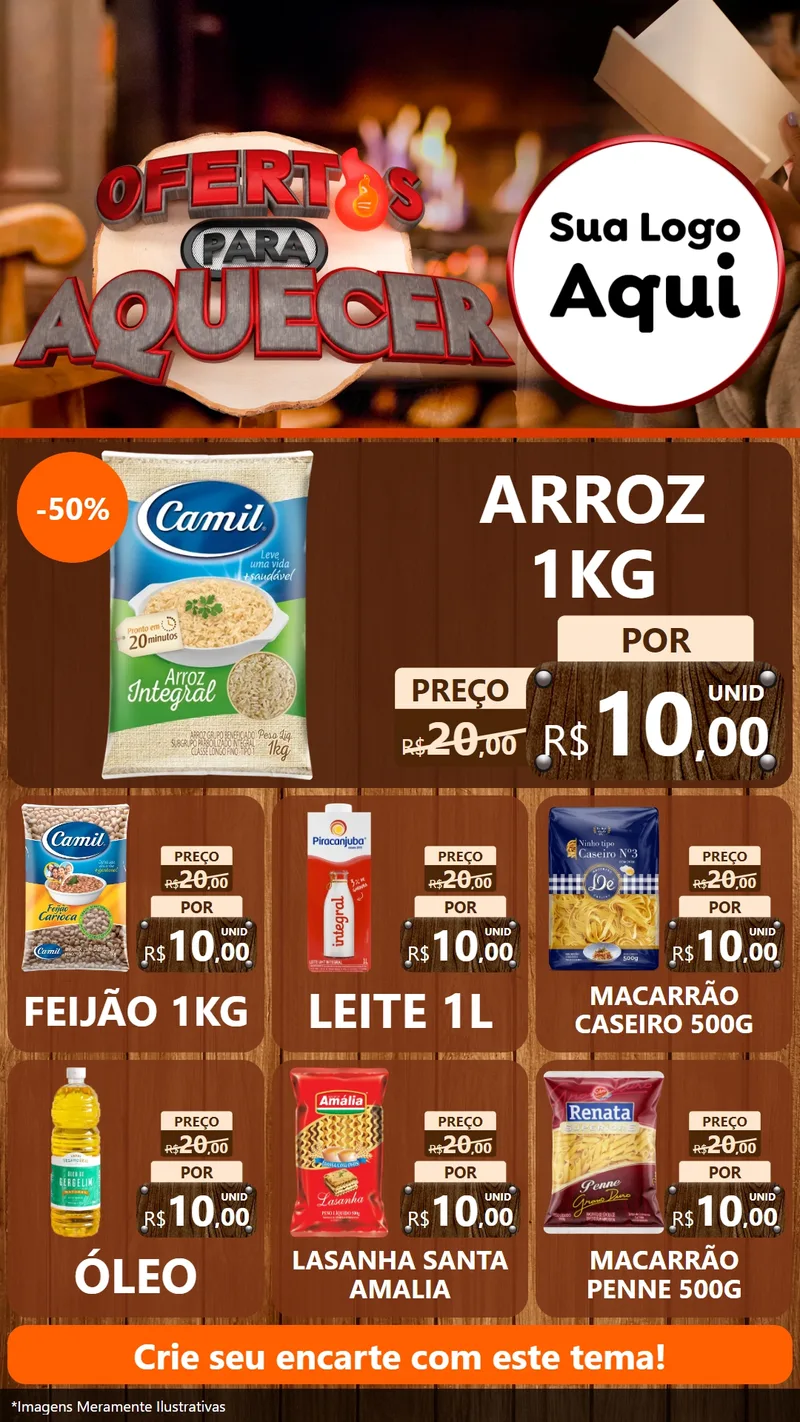 Modelo de Rede Social para Stories com o tema Ofertas Para Aquecer para Supermercado