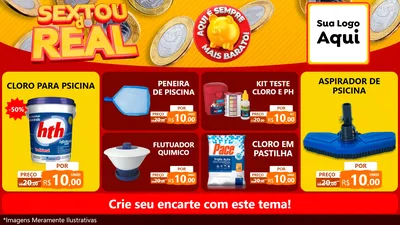 Modelo de TV para TV Horizontal com o tema Sextou do Real para Produtos para Piscina
