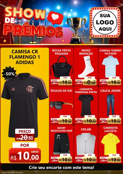 Modelo de Encarte para Encarte A4 Vertical com o tema Show de Prêmios para Roupas e acessórios