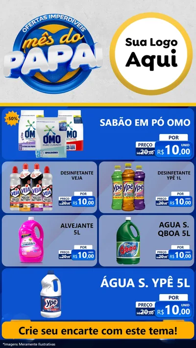 Modelo de TV para TV Vertical com o tema Ofertas Imperdíveis Mês Do Papai para Produtos de Limpeza