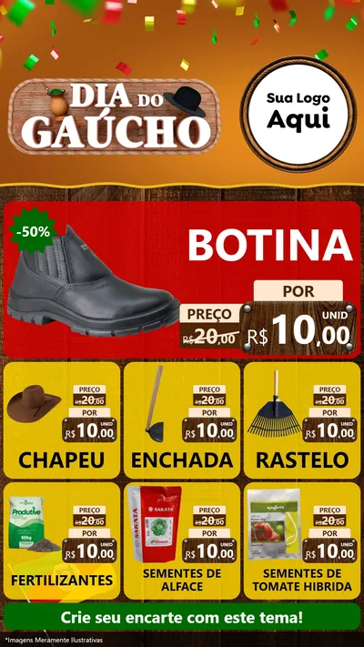 Modelo de Rede Social para Stories com o tema Dia do Gaúcho para Agropecuária