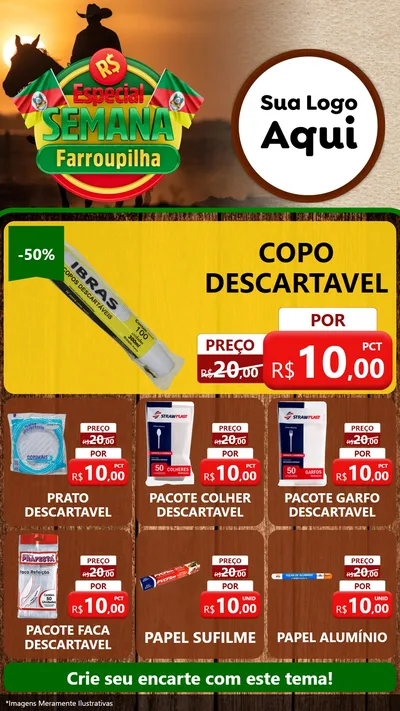 Modelo de Rede Social para Stories com o tema Especial Semana Farroupilha para Embalagens