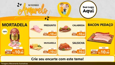 Modelo de TV para TV Horizontal com o tema Setembro Amarelo para Frios e Laticínios