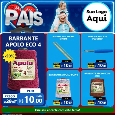 Modelo de Rede Social para Feed Facebook com o tema Mês Dos Pais para Armarinho e Aviamentos
