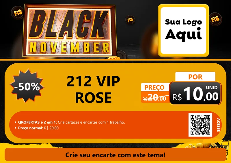 Modelo de Cartaz para Cartaz A4 Horizontal com o tema Black November para Perfumes