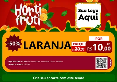 Modelo de Cartaz para Cartaz A4 Horizontal com o tema Especial Hortifruti para Hortifrúti