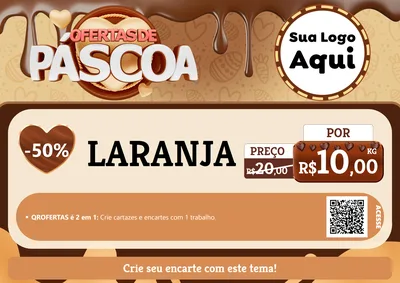Modelo de Cartaz para Cartaz A4 Horizontal com o tema Ofertas de Páscoa para Hortifrúti
