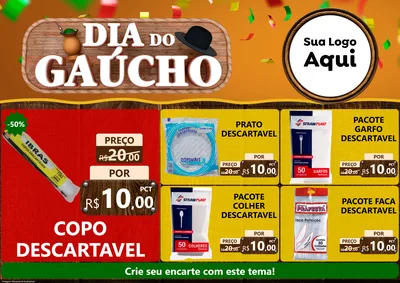 Modelo de Encarte para Encarte A4 Horizontal com o tema Dia do Gaúcho para Embalagens