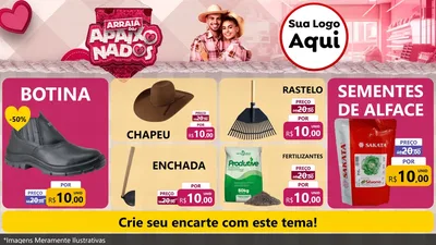 Modelo de TV para TV Horizontal com o tema Arraiá dos Apaixonados - Junina para Agropecuária