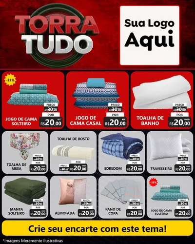 Modelo de Rede Social para Feed Instagram com o tema Torra Tudo para Cama, Mesa e Banho