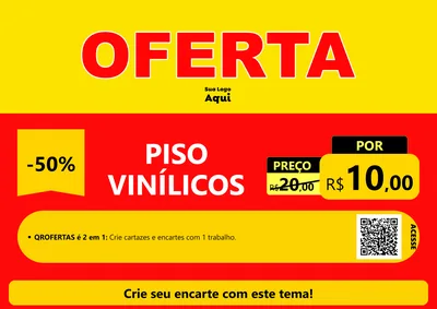 Modelo de Cartaz para Cartaz A4 Horizontal com o tema OFERTA - Vermelho Cartaz para Material para Construção