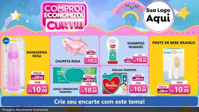 Modelo de TV para TV Horizontal com o tema Comprou economizou curtiu para Bebês