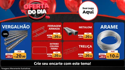 Modelo de TV para TV Horizontal com o tema Oferta do Dia para Ferragens