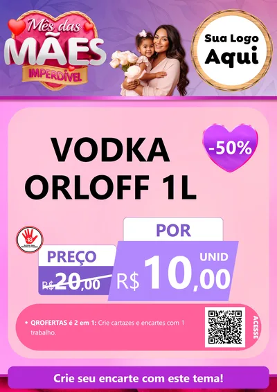 Modelo de Cartaz para Cartaz A4 Vertical com o tema Mês das Mães Imperdível para Distribuidora de bebidas