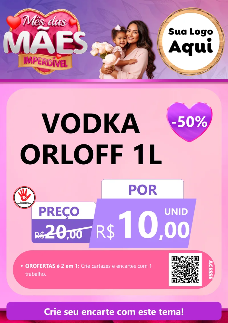 Modelo de Cartaz para Cartaz A4 Vertical com o tema Mês das Mães Imperdível para Distribuidora de bebidas