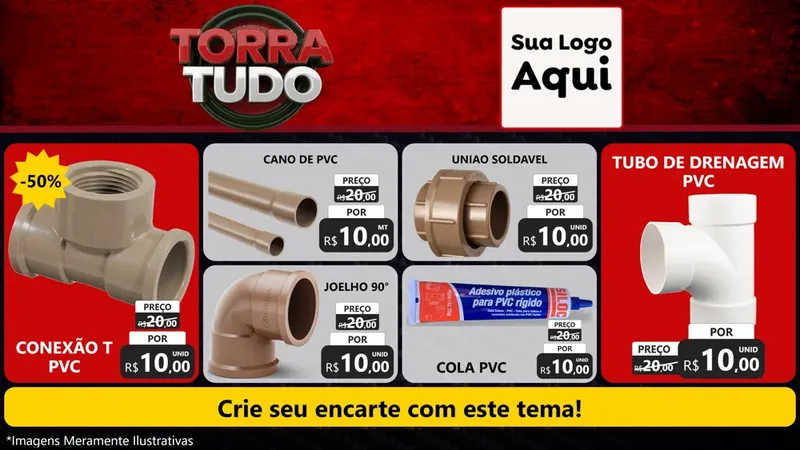 Modelo de TV para TV Horizontal com o tema Torra Tudo para Tubos e conexões
