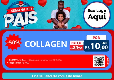 Modelo de Cartaz para Cartaz A4 Horizontal com o tema Semana Dos Pais para Suplementos alimentares