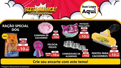Modelo de TV para TV Horizontal com o tema Sexta Maluca! para Pet Shop
