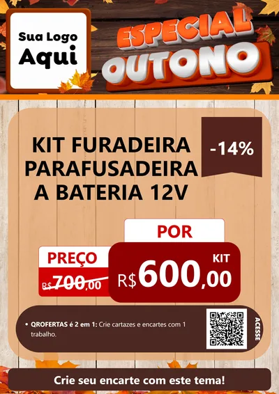 Modelo de Cartaz para Cartaz A4 Vertical com o tema Especial Outono para Maquinas e Ferramentas